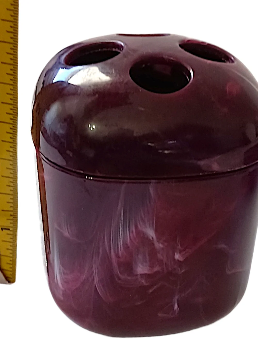 Vtg‎ Marbled Plastic Toothbrush Holder Soap Dish Wine Pink Color Retro Bathroom